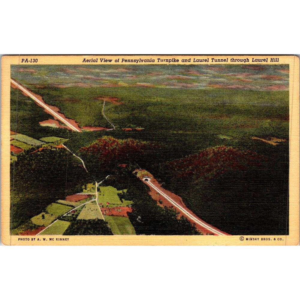 Aerial View of Pennsylvania Turnpike Vintage Postcard SP17-18